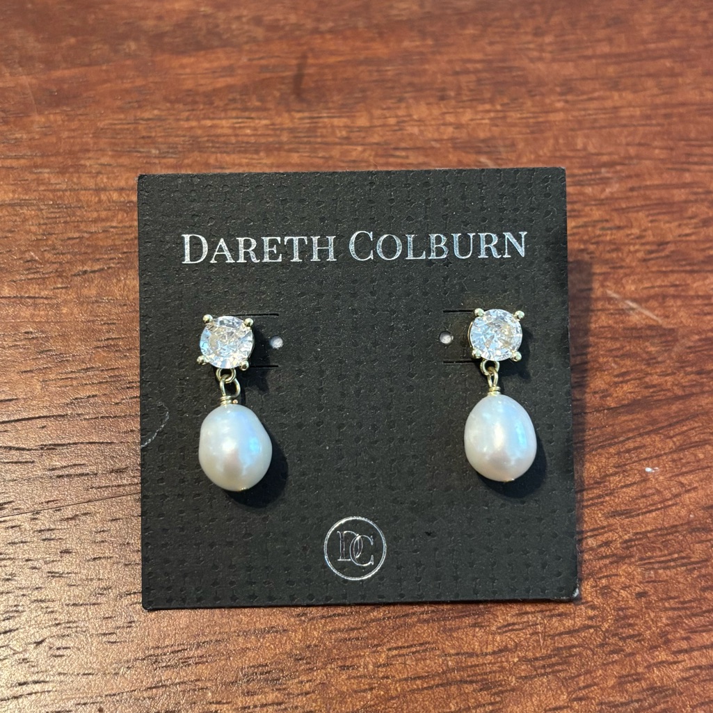 Cz And Pearl Drop Earrings